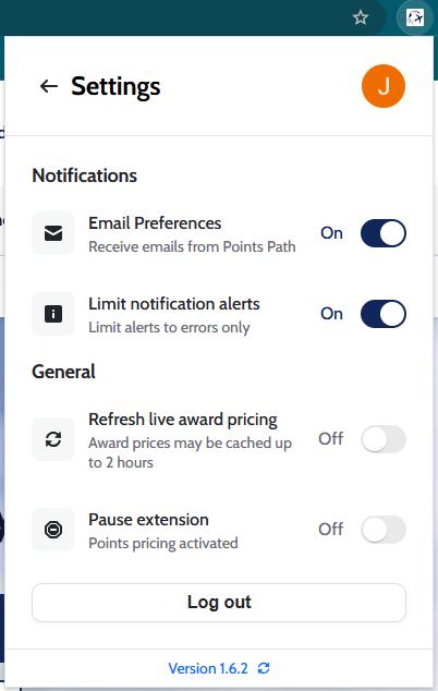 Settings in Points Path